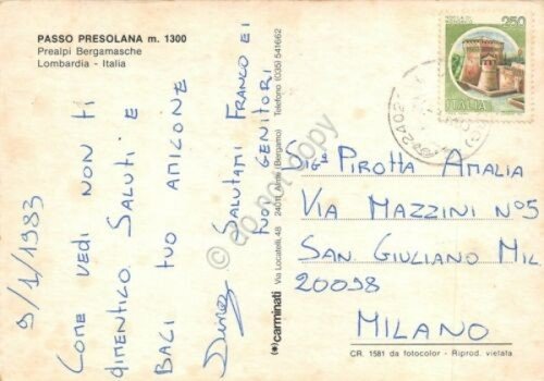 Cartolina Passo della Presolana Vedute 1983 Albergo Alpino (Bergamo) | Immagine Gallery 2