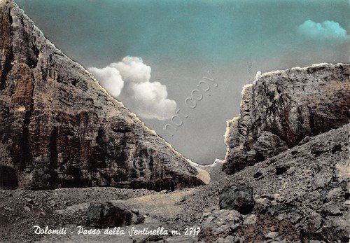 Cartolina Passo della Sentinella Dolomiti colorata | Immagine principale