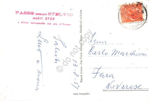 Cartolina Passo dello Stelvio Rifugio Livrio 1957 timbro al retro | Immagine Gallery 2