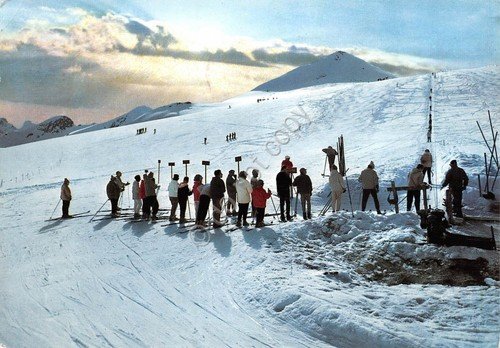 Cartolina Passo dello Stelvio Skilift al Livrio animata 1966