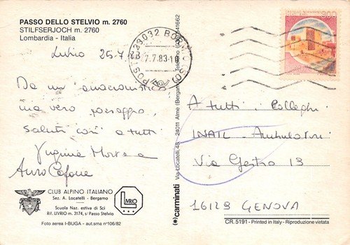 Cartolina Passo dello Stelvio Stilfserjoch Rifugi 1983 | Immagine Gallery 2