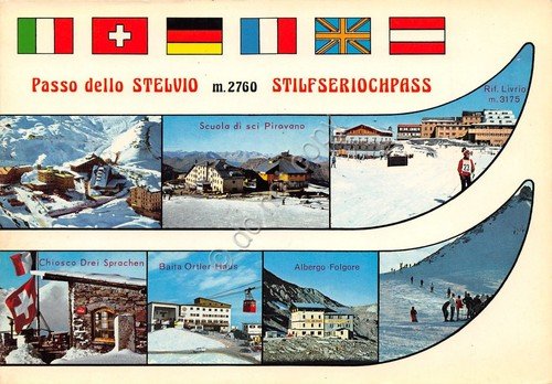 Cartolina Passo dello Stelvio vedute Timbro al retro (Sondrio)