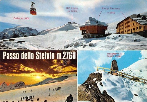 Cartolina Passo dello Stelvio vedute varie funivia rifugi anni '80 | Immagine principale