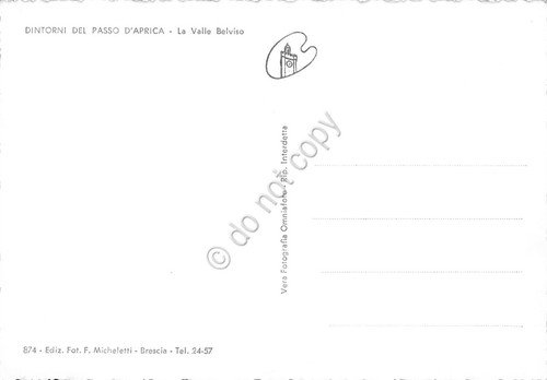 Cartolina passo di Aprica dintorni Valle Belviso