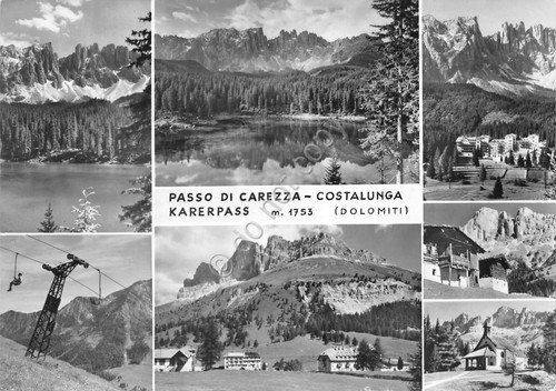 Cartolina Passo di Carezza Costalunga 7 vedute (Bolzano) | Immagine principale