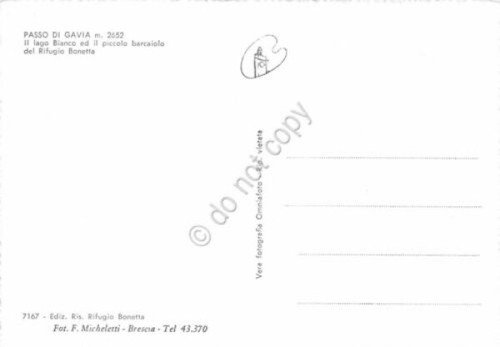 Cartolina Passo di Gavia Lago Bianco Piccolo barcaiolo del Rifugio …