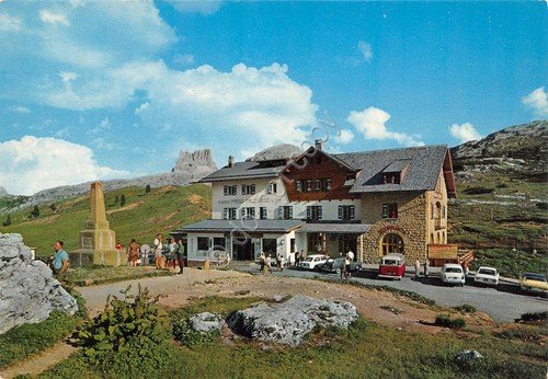 Cartolina Passo Falzarego Albergo e timbro Passo | Immagine principale