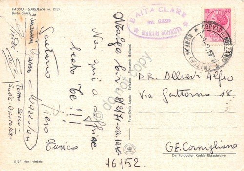 Cartolina Passo Gardena Baita Clark animata esterno Timbro Baita 1971 | Immagine Gallery 2