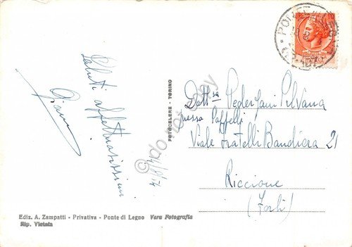 Cartolina Passo Gavia Lago nero pascolo pecore 1954 (Brescia) | Immagine Gallery 2