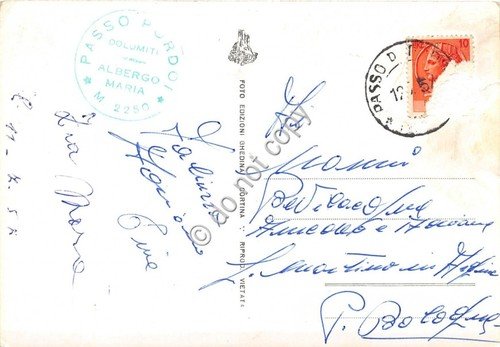 Cartolina Passo Pordoi Gruppo Sella panorama 1957 | Immagine Gallery 2