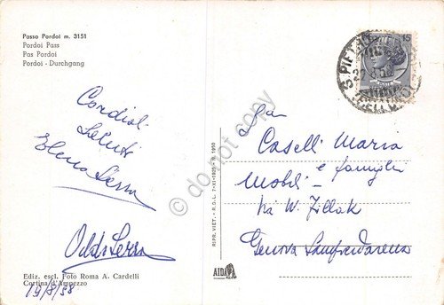 Cartolina Passo Pordoi panorama 1958 | Immagine Gallery 2