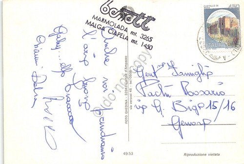 Cartolina Passo Pordoi vedute Timbro Benott Marmolada (Trento) | Immagine Gallery 2