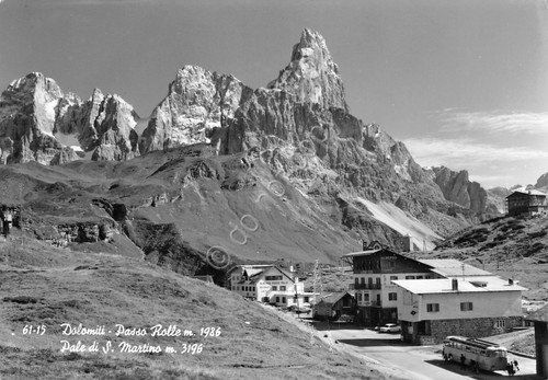 Cartolina Passo Rolle Dolomiti Pale di S. Martino Timbro 1964 | Immagine principale