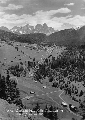 Cartolina Passo Rolle Strada Bellamonte panorama 1967 Foto Ghedina (Trento) | Immagine principale