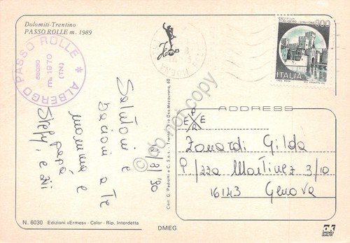 Cartolina Passo Rolle vedute varie timbro Albergo Passo Rolle 1990 … | Immagine Gallery 2