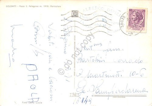 Cartolina Passo San Pellegrino timbro albergo chiesa 1971 | Immagine Gallery 2