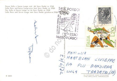 Cartolina Passo Sella e Sassolungo da Sass Pordoi timbro traliccio … | Immagine Gallery 2