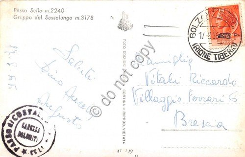 Cartolina Passo Sella Gruppo del Sassolungo 1955 | Immagine Gallery 2