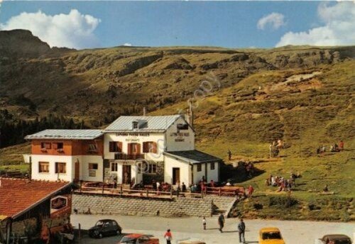 Cartolina Passo Valles Ristorante Capanna Passo Valles timbro rifugio 1977