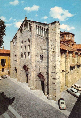 Cartolina Pavia Basilica S. Michele Pubblicità Vigoni Pasticceria