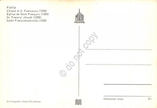 Cartolina Pavia Chiesa San Francesco | Immagine Gallery 2