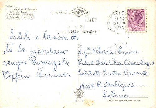 Cartolina Pavia Chiesa San Michele facciata 1973 | Immagine Gallery 2