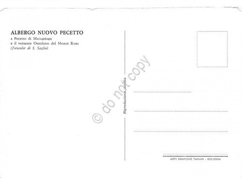 Cartolina Pecetto di Macugnaga Albergo Nuovo Pecetto | Immagine Gallery 2