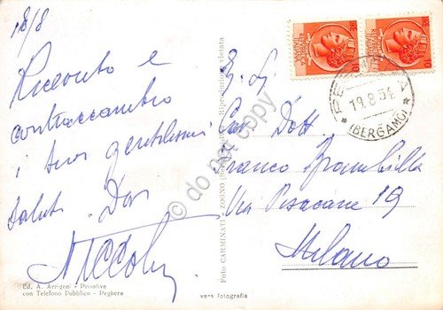 Cartolina Peghera Valle Taleggio panorama 1954 | Immagine Gallery 2