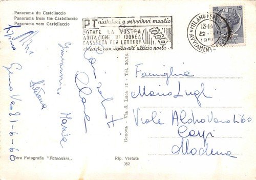 Cartolina Pegli panorama dal Castellaccio 1960 | Immagine Gallery 2