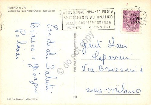 Cartolina Perino vedute varie paese strada case chiesa Timbro PT … | Immagine Gallery 2