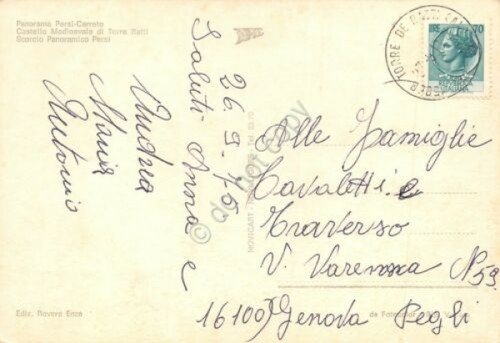 Cartolina Persi Vedute via del paese Persi Cerreto Torre Ratti …