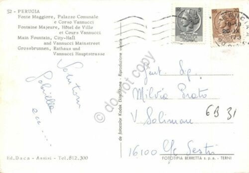 Cartolina Perugia Fonte Maggiore Palazzo Comunale Corso Vannucci 1973 | Immagine Gallery 2