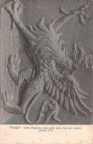 Cartolina Perugia Grifo intagliato timbro a targhetta propagandista sanitario 29 | Immagine Gallery 1