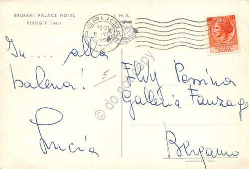 Cartolina Perugia Hotel Brufani Palace anni '50