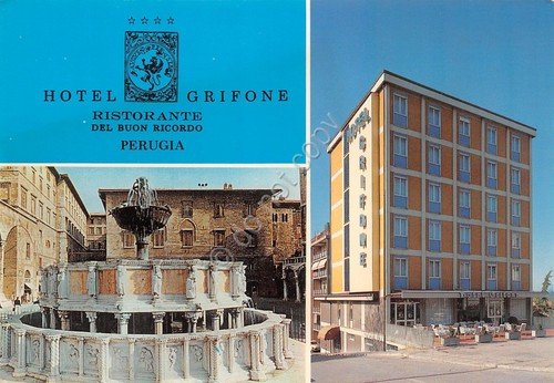 Cartolina Perugia Hotel Grifone vedute varie Ristorante Buon Ricordo anni … | Immagine principale