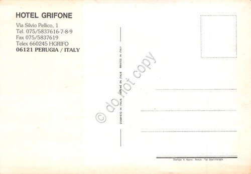 Cartolina Perugia Hotel Grifone vedute varie Ristorante Buon Ricordo anni …
