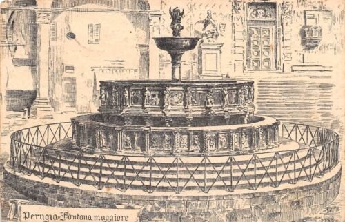 Cartolina Perugia Illustrata Fontana Maggiore 1917