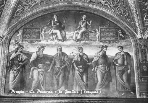 Cartolina Perugia La Prudenza e la Giustizia Timbro Convegno Comunicazione … | Immagine principale