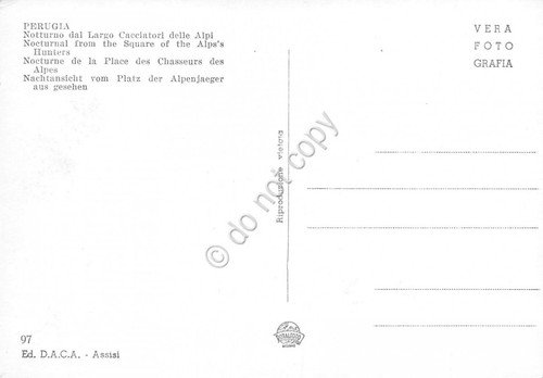 Cartolina Perugia Largo Cacciatori delle Alpi Stazione Esso notturno