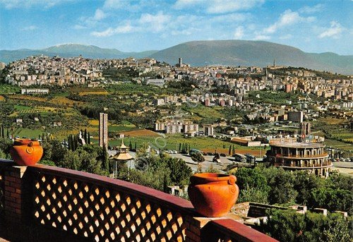 Cartolina Perugia panorama dalla Città della Domenica anni '70