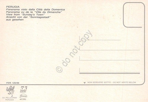 Cartolina Perugia panorama dalla Città della Domenica anni '70