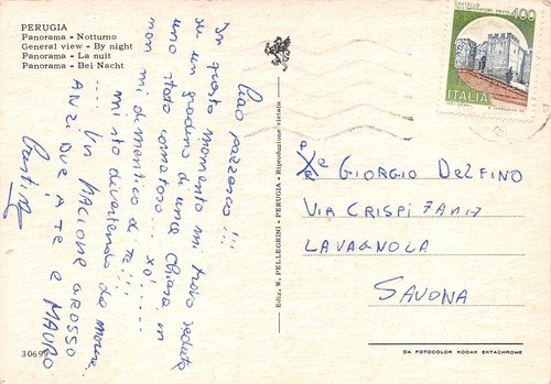 Cartolina Perugia Panorama Notturno