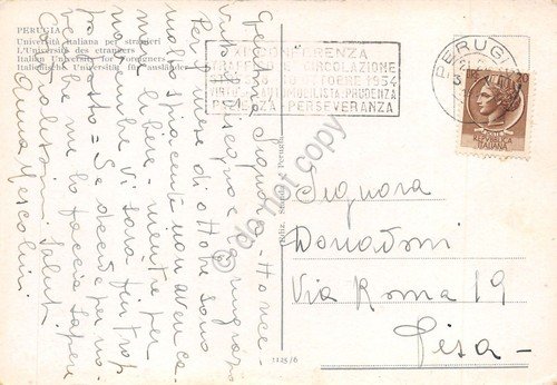 Cartolina Perugia Università per stranieri auto d'epoca 1954 | Immagine Gallery 2
