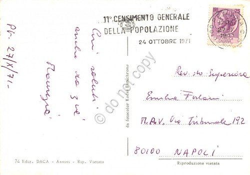 Cartolina Perugia vedute timbro a targhetta censimento generale 1971 | Immagine principale