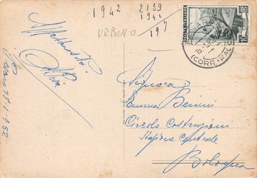 Cartolina Pesaro Castello Imperiale 1952