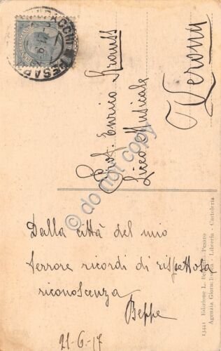 Cartolina Pesaro Monumento a Rossini 1917