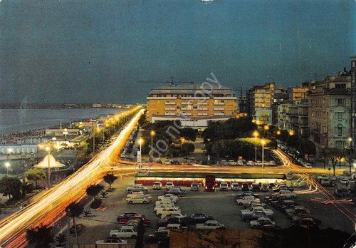 Cartolina Pescara Lungomare 1967 Notturno Abrasione | Immagine principale