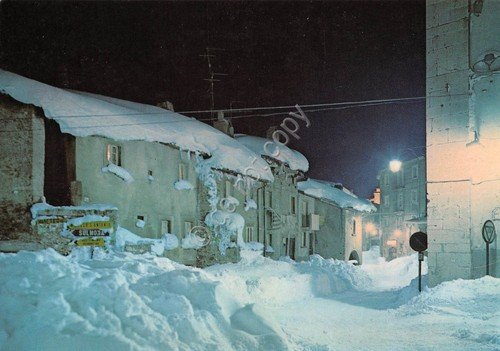 Cartolina Pescocostanzo Largo del Macello (L'Aquila)