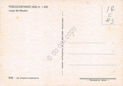 Cartolina Pescocostanzo Largo del Macello (L'Aquila) | Immagine Gallery 2