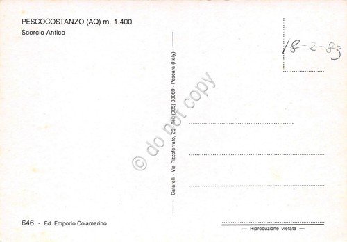 Cartolina Pescocostanzo una via del paese (L'Aquila)